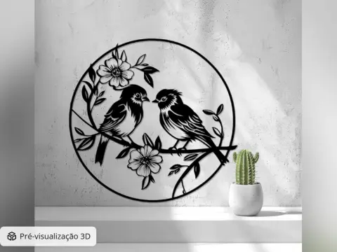 Arte de Parede com Pássaros